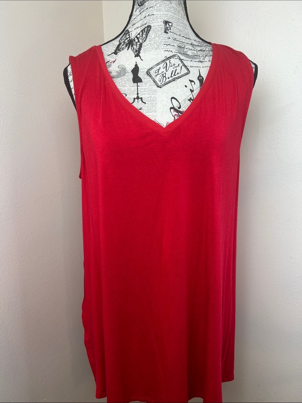 Lane Bryant Red Sleeveless Pleated Back Top Size 14/16